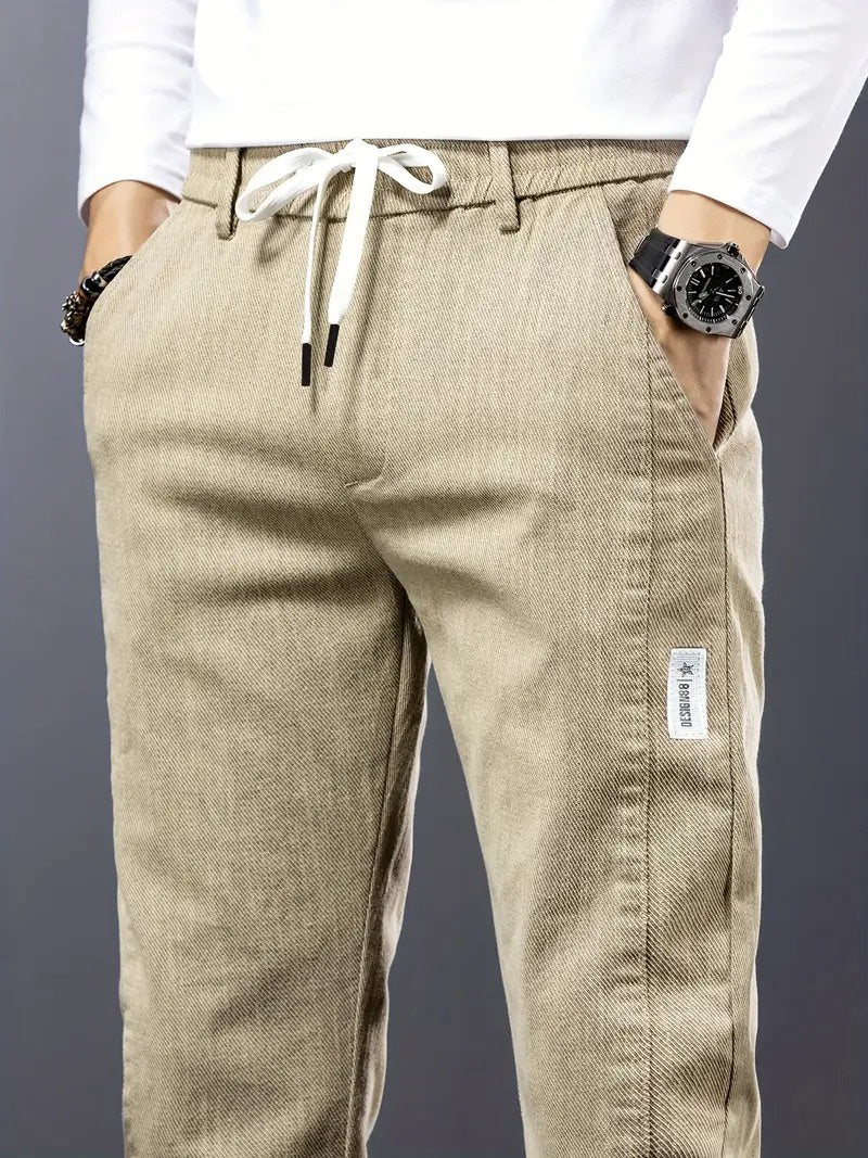 Men's Drawstring Pants with Belt Loops