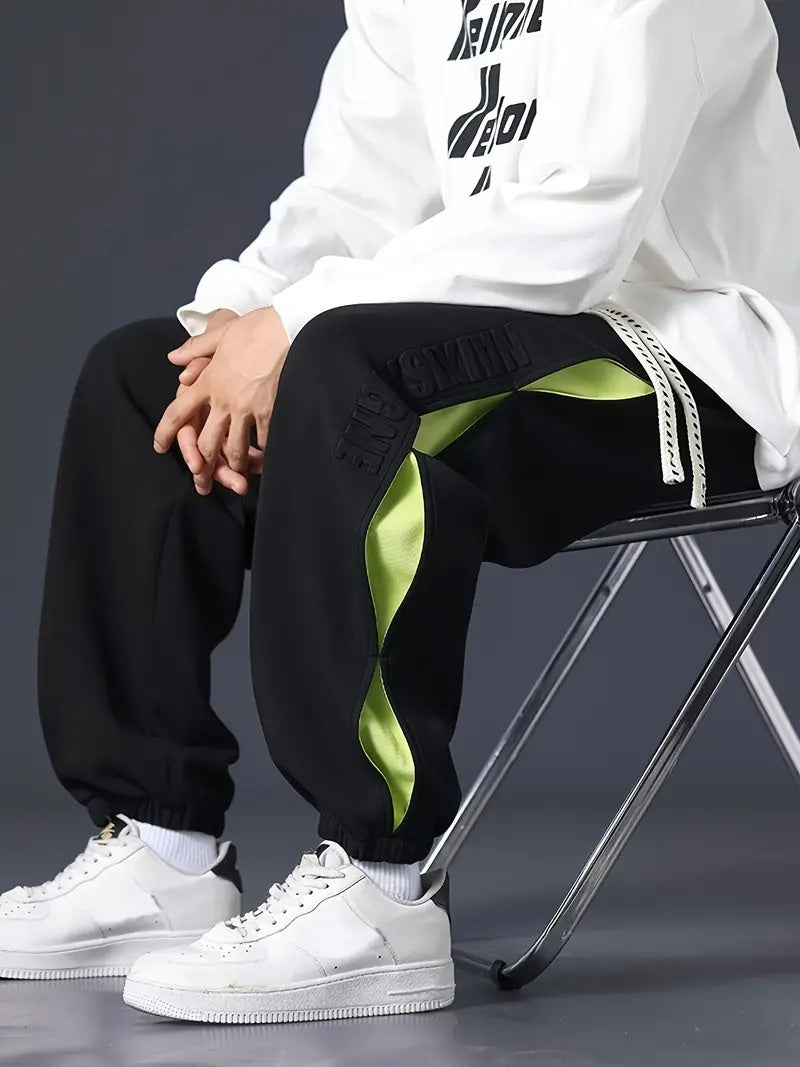 Men's Tapered Sweatpants with Side Lettering Panels