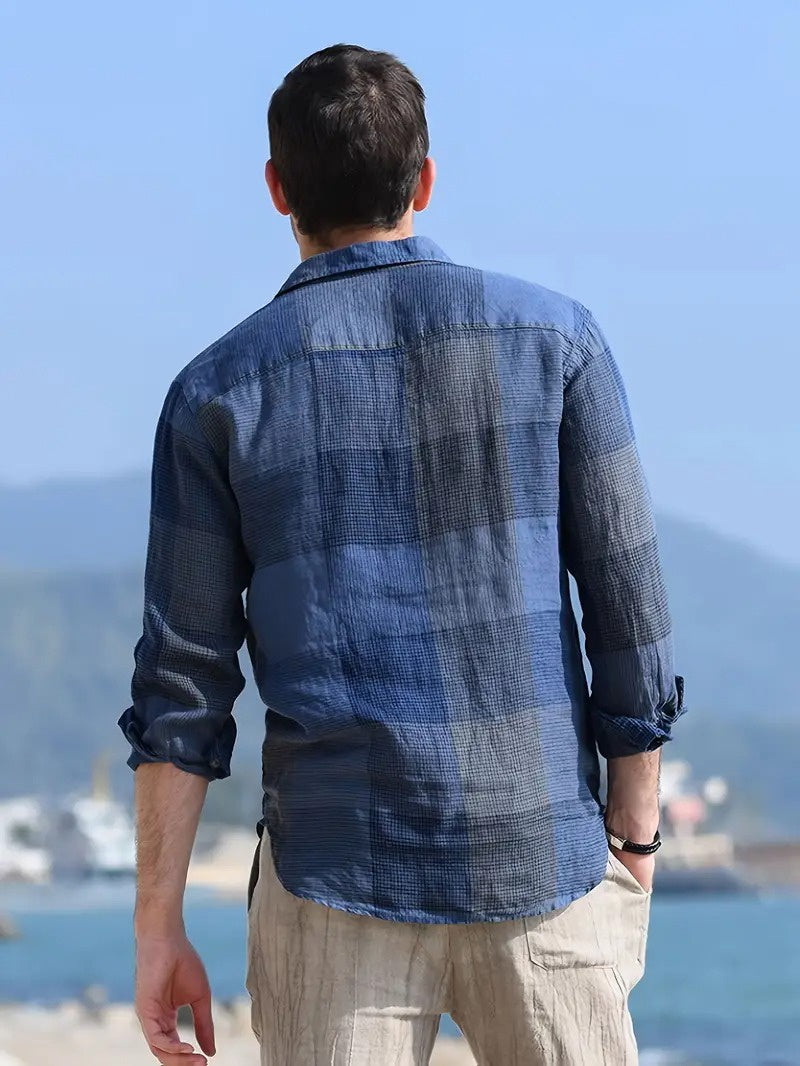 Men's Checkered Long-Sleeve Shirt