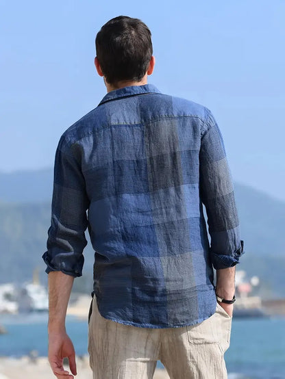 Men's Checkered Long-Sleeve Shirt