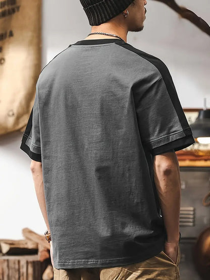 Men's Crewneck T-Shirt with Shoulder Stripes