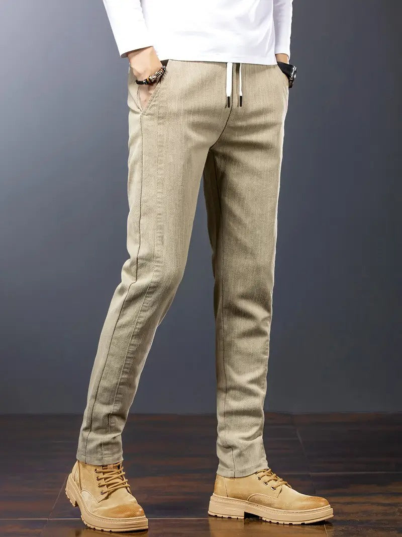 Men's Drawstring Pants with Belt Loops