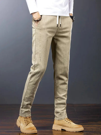 Men's Drawstring Pants with Belt Loops