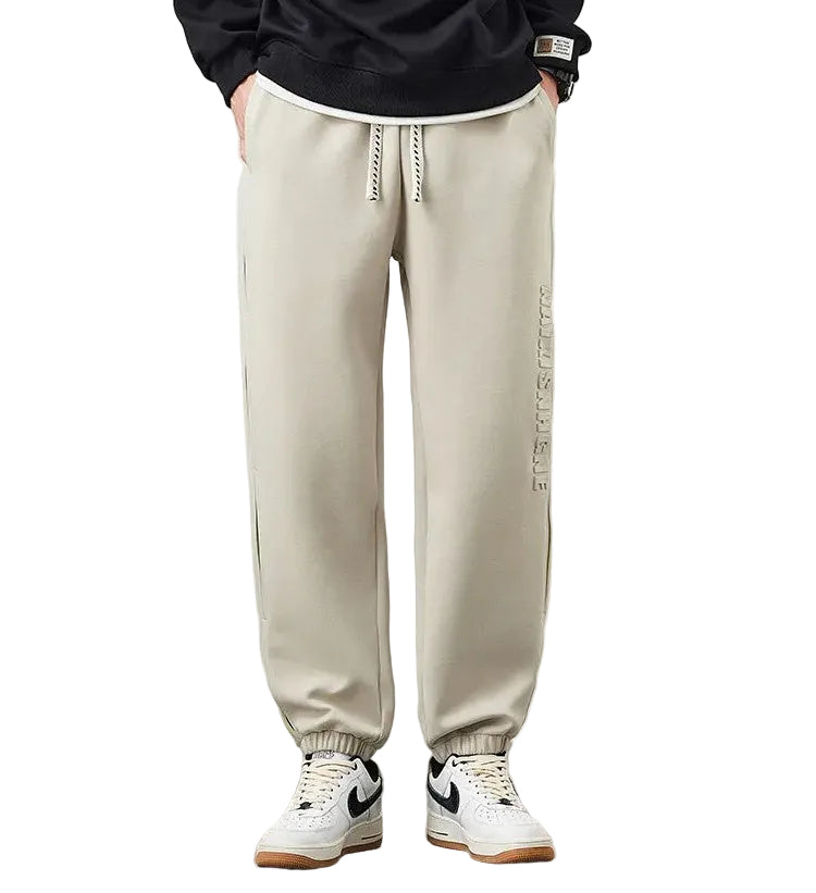 Men's Tapered Sweatpants with Side Lettering Panels