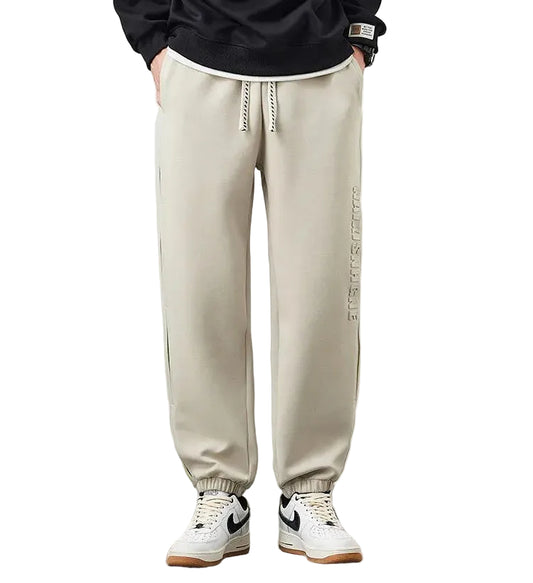 Men's Tapered Sweatpants with Side Lettering Panels