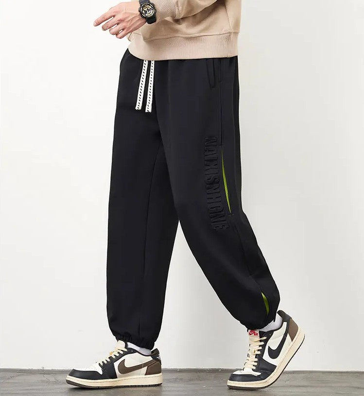 Men's Tapered Sweatpants with Side Lettering Panels